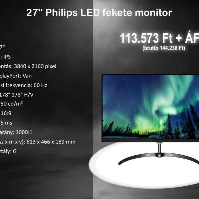 Philips 27 LED Monitor Fekete